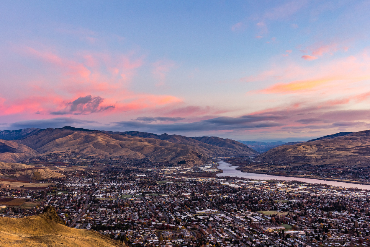 Sunrise over Wenatchee Valley, North Central Washington